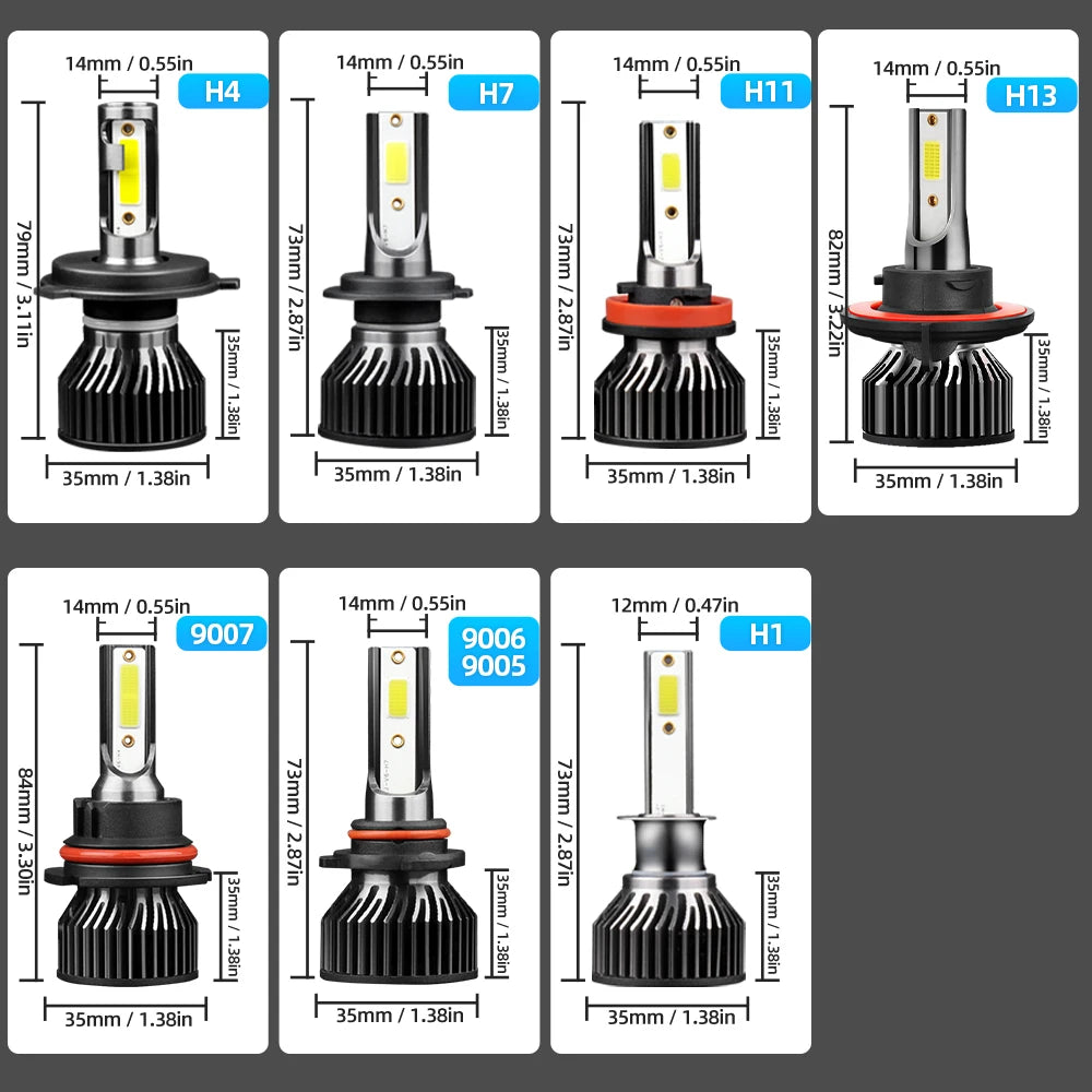 COB LED Roadsun 150W 6000k 30000LM H1 H4/9003/HB2 HB1/9004 H7 H11 H13 HB3/9005 HB4/9006 HIR2/9012