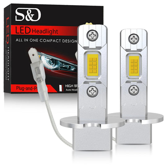 CSP LED S&D 100W 3000/6000k H1 H3 30000LM CANBUS