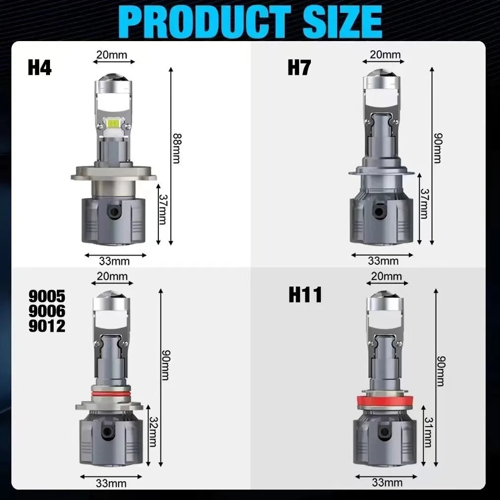 LED TCYATO 400W 40000LM CANBUS 9005/HB3 9006/HB4 H7 H8 H9 H11 9012/HIR2