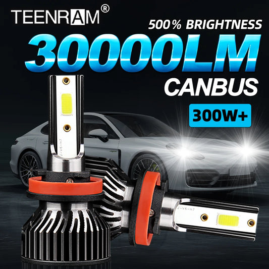 CSP LED TEENRAM 300W 6000K 30000LM 9004/HB1 H4/9003/HB2 9005/HB3 9006/HB4 H1 H7 H8 H9 H11 H13 9012(HIR2)